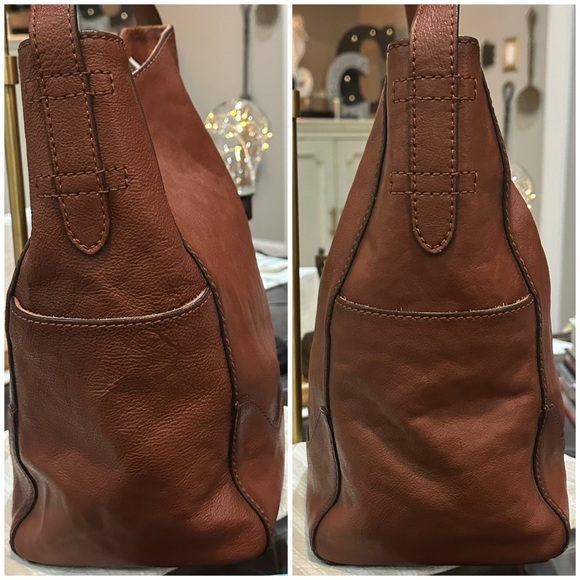 FRYE Leather Side Pocket Hobo Bag in Cognac, Like New! Gorgeous! - Picture 9 of 16